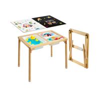 VEVOR Table Sensorielle pour Tout-Petits, Table d'Activité en Bois Pliable pour Enfants, Tableaux Double Face, Bacs de Rangement, Pieds Antidérapants, pour Jeux de Sable et d'Eau, Dessin, Éveil
