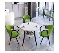 Table simple combinaison chaise bureau réception négociation table balcon salon cuisine table à manger moderne loisirs bois massif table ronde café magasin de thé L (table blanche)