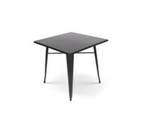 Table style industriel en métal noir mat - 80x80 cm