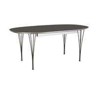 Table super-elliptique stratifié B619 extensible warm graphite powdercoated steel frame