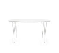 Table superelliptique B613 180x120x72cm white powder-coated steel base