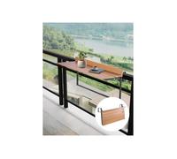 Table Suspendue Balcon 1000 x 485 x 480 mm Table de Bar Pliante pour Balustrades de Balcon d'Extérieur