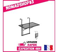Table Suspendue Balcon Pliante Métal Réglable 5 Niveaux Garde-corps