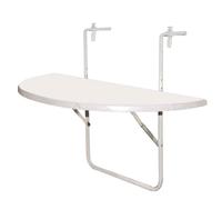 Table Suspendue De Balcon 100X50CM Blanche Demi-Ronde Table De Balcon NEU