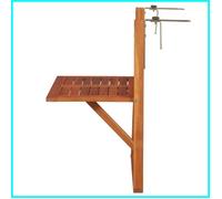 Table suspendue de balcon 64,5x44x80 cm Bois d'acacia massif -BK44118 (PLA)