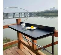 Table suspendue de balcon pliable à 5 niveaux - Hauteur réglable - Profil en aluminium - Table pliante résistante aux intempéries pour terrasse et jardin - Noir - 100 x 39 cm