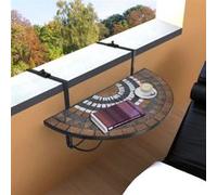 Table de balcon suspendue Demi-circulaire Terre cuite Blanc