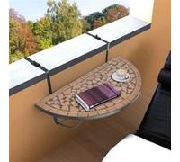 Table de balcon suspendue Demi-circulaire Terre cuite