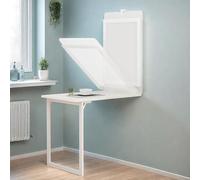 Table suspendue murale 90 x 60 cm - Bureau de salle à manger peu encombrant pour cuisine, coin café, petits espaces, design simple, meuble de maison polyvalent