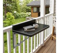 Table suspendue pliante pour balcon avec hauteurs réglables, table de balustrade flottante et table debout, table d'appoint murale pliante pour balcon, terrasse extérieure, compatible avec rails