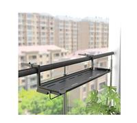 Table suspendue réglable pour balcon - Peu encombrante - Pour intérieur/extérieur - Capacité de charge de 68 kg - Table de rail noire multifonction (L x l x l) : 90 x 25 cm