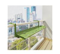 Table suspendue réglable pour balustrade de balcon - Bureau multifonction pour intérieur et extérieur - Capacité de 68 kg - Vert - 60 x 25 cm