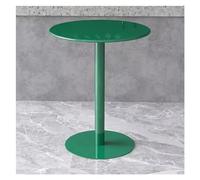 table, table à manger patio en fer et métal, petite table ronde, table d'appoint de canapé, table basse/table à thé au lait/table de bar/table de dessert/table de négociation (couleur : vert foncé