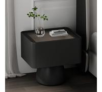 Table table de chevet en bois, table de chevet en cuir pour chambre, table de bout du lit de mode avec tiroirs de rangement, étage debout petit support de nuit, économie (couleur: orange, taille: 50