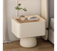 Table table de chevet en bois, table de chevet en cuir pour chambre, table de bout du lit de mode avec tiroirs de rangement, étage debout petit support de nuit, économie (couleur: orange, taille: 50