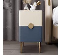 Table table de chevet simple en cuir simple pour chambre, table de chevet de luxe moderne avec 2 tiroirs armoire, petite armoire de chevet en ardoise 25/30 cm très étroite, cadre en bois massif plein