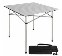 Table Table pliante Aktive couleur argent Aluminium 70 x 70 x 70 cm (4 pièces)