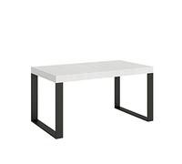 Table Tecno extensible plateau blanc frêne 90x160 allongé 264 cadre Anthracite