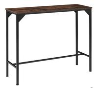 Table - TECTAKE - Table de salle à manger KERRY rectangulaire en bois et acier 120 x 40 x 100,5 cm - Bois foncé