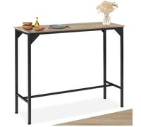 Table - TECTAKE - Table de salle à manger KERRY rectangulaire en bois et acier 120 x 40 x 100,5 cm - Bois clair