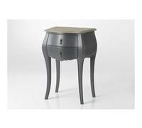 Table téléphone grise 2 tiroirs Murano - Amadeus - Gris - Bois Gris G