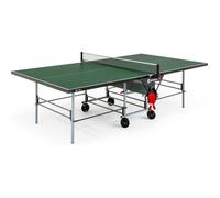 Table tennis de table - SPONETA - S3-46 e - Pliable - Usage extérieur - Filet + rangements + 4 roues doubles pivotantes - Gris/vert