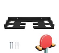 Table Tennis Holder - Acrylic Wall Mount, 2 Paddle Capacity, 4 Ball Storage | Clear Shatterproof Acrylic Table Tennis Paddle Wall Mount Holder and Ball Storage Rack for 2 Rackets and 4 Pong Balls