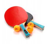 Table Tennis Pack de 2 Pagaies/Raquettes 3 Balles Allround Professionnel Amateur intermédiaire et avancé Formation Ping Pong Racket Paddle Poignée Confortable (Zephyr, Multicolore)