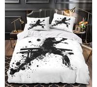 Table Tennis Player Ensemble De Literie 3D Effet Microfibre Résistante 3 Pièces 2 Taies Super Douce dynamic Sport Housse de Couette Hypoallergique Entretien Facile for Couple Single（135x200cm）