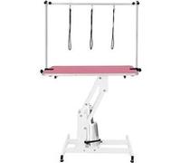Table Blanche de Toilettage Hydraulique avec Plateau Rose Monstershop