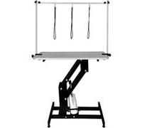 Table Toilettage Hydraulique - Cadre Acier Noir Robuste & Plateau Gris Gris