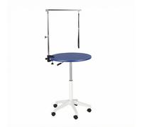 Table Toilettage pour Chats Ajustable , 60 Bleu Avec Base Blanche | Pneumatique, Table Toilettage Ron, Professionnelle, Mobilier, pour Maison, Toiletteurs Professionnels