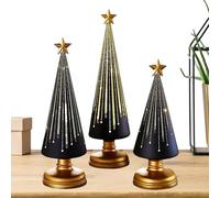 Table Top Christmas Tree - 3 Pieces Christmas Sculpture for Holiday Display | Resin Star Figurine, Festive Party Centerpiece, Decorative Room Ornament, Stylish Home Accessory for Winter Celebration