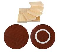 Table tournante à 360 ° - Plateau pivotant de 90 cm - Centre de table pour la maison, le bureau et le bureau debout - Design élégant couleur teck