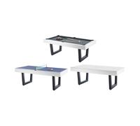 Table transformable - Billard & Ping-pong - Coloris blanc et noir - L213,4 x P111,8 x H78,5 cm - MELIAN Noir, Naturel clair, Blanc