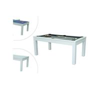 Vente-unique - Table Transformable Blanche - Billard & Ping-Pong - L182 x l102 x H80 cm - Henk