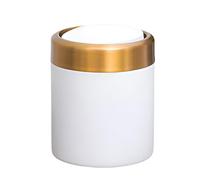 Table Trash Bin, Desktop Trash Can, 1.5L Stainless Steel Trash Can, Small Swing Top Recycling Bin, Trash Can For Bedroom, Car Trash Can With Lid, Compact Recycling Bin For Desk, Small Trash Can