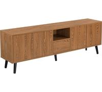 Table TV Hedemora 140x30x45,5 cm TV Lowboard avec étagère et 5 portes d'armoire Armoire basse max. 20 kg Teinte bois foncé