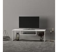 Table TV 'Isokyrö' métal 120 x 40 x 40 cm blanc