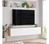Table TV 'Lapinlahti' 140 x 31,5 x 29,5 cm chêne rustique / blanc