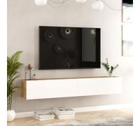 Table TV 'Lapinlahti' 180 x 31,5 x 29,5 cm chêne rustique / blanc