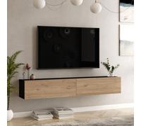 Table TV 'Lapinlahti' 180 x 31,5 x 29,5 cm noir / chêne