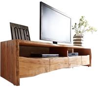 Table-TV Live-Edge Acacia Nature 190 cm 4 tiroirs Bord de l'arbre Lowboard