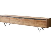 Table-TV Stonegrace Nature 220x35x240 cm Acacia 4 Portes Tronc d'arbre
