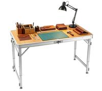 Table utilitaire pliante multi-usage rectangulaire pliante, table de gril de panique de camping réglable en aluminium, bureau travail pliable portable la préparation la cuisine en plein air(108cm)