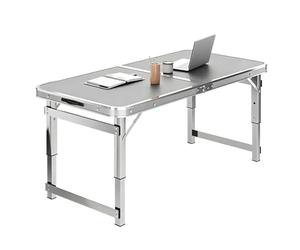 Table utilitaire pliante rectangulaire avec pieds en acier réglables, table de travail commerciale, tables à cartes portatives robustes, établi de camping pliable, support d'événement(Gray,70cm)