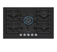Siemens Table de cuisson gaz EP7A6QI40 75 cm 5 foyers (Wok 4 kW) Verre trempé noir