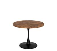 Table - VIVALDI - LINO - 100 cm - Chêne Rustique/Noir - 6 places - Rectangulaire