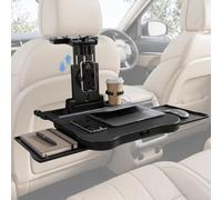 Table Voiture, Tablette Voiture Siège Arrière Passager Charge 15-20 kg | Pliable Tablette Auto avec Porte-Boisso et Porte-Téléphone, Table Multifonction Repas Ordinateur Enfant/ Adulte pour Voyager