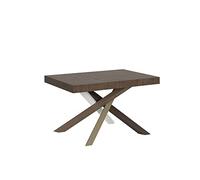 Table Volantis multicolore 4/C extensible 90 x 130 cm 234, plan noyer, cadre 4/C couleurs bloquées